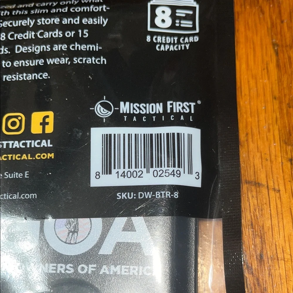 NWT Mission First Tactical RFID Protection Minimalist Wallet